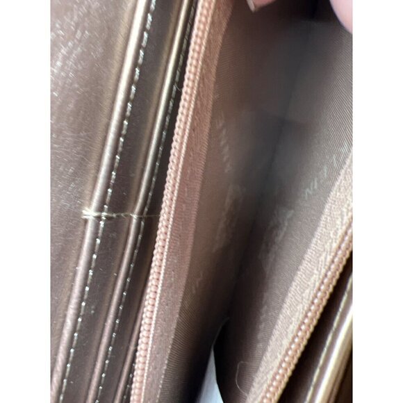 Anne Klein Womens Pink Slim Zip Around Wallet Faux Vegan Pebble Leather CC Slots - Picture 10 of 16